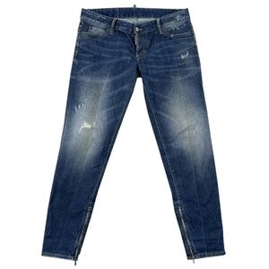 DSQUARED Distressed Cropped Jeans Italy 34 x 30